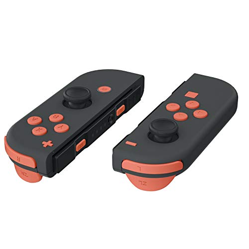 Custom Coral Orange Solid Replacement Button Kit for Nintendo Switch Joy-Con (JoyCon) Controllers