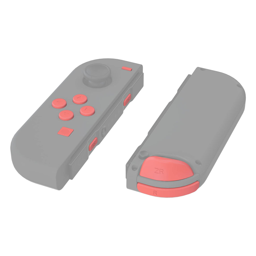 Custom Coral Pink Solid Replacement Button Kit for Nintendo Switch Joy-Con (JoyCon) Controllers