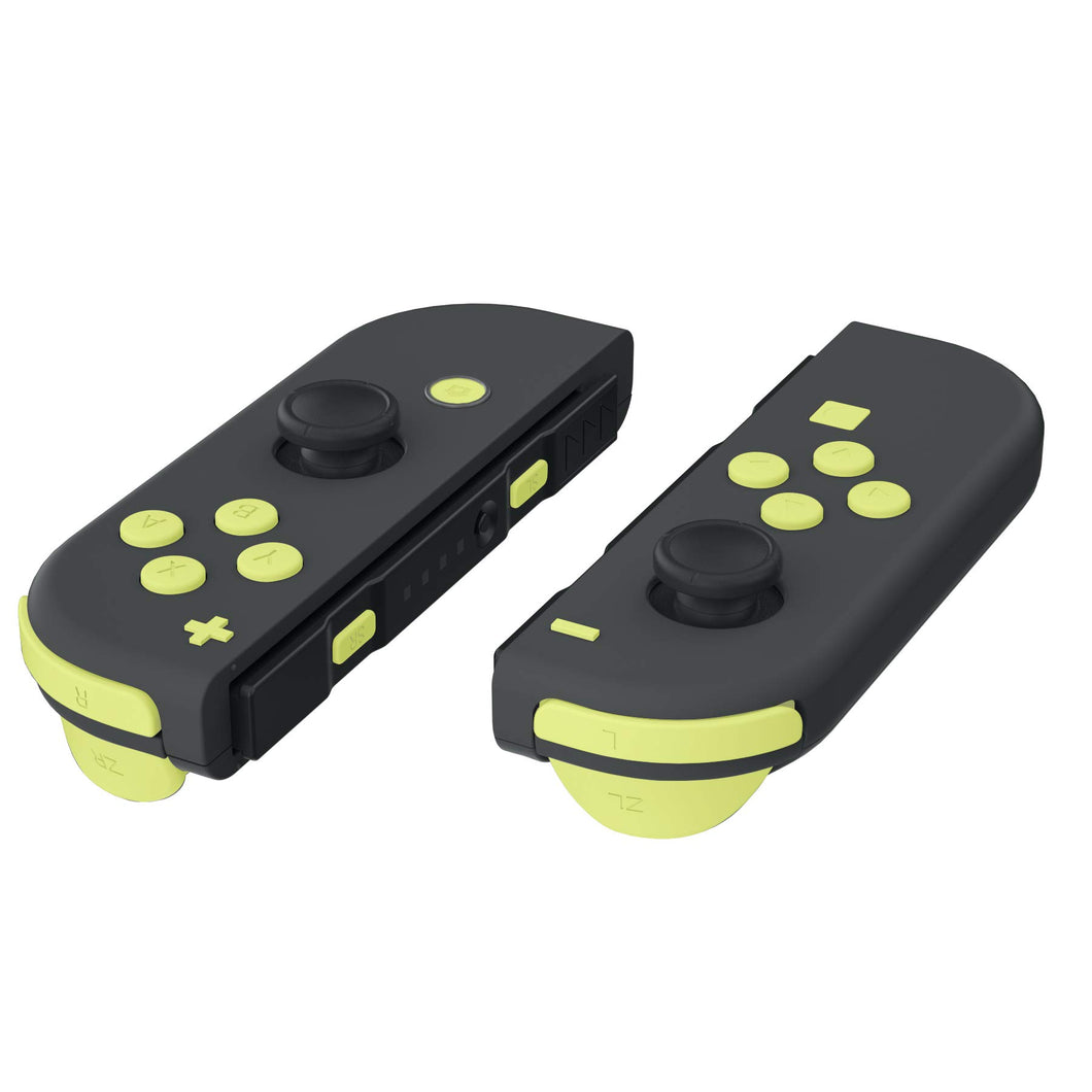 Custom Lemon Yellow Solid Replacement Button Kit for Nintendo Switch Joy-Con (JoyCon) Controllers