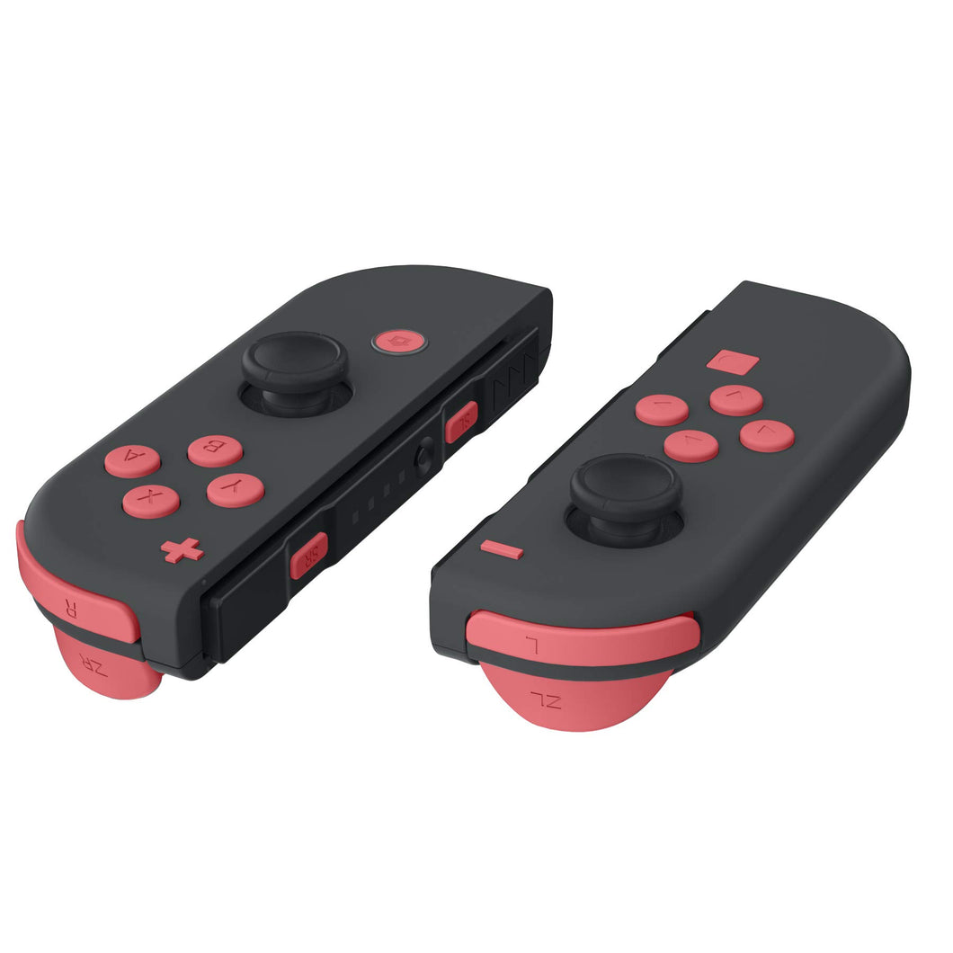 Custom Red Solid Replacement Button Kit for Nintendo Switch Joy-Con (JoyCon) Controllers
