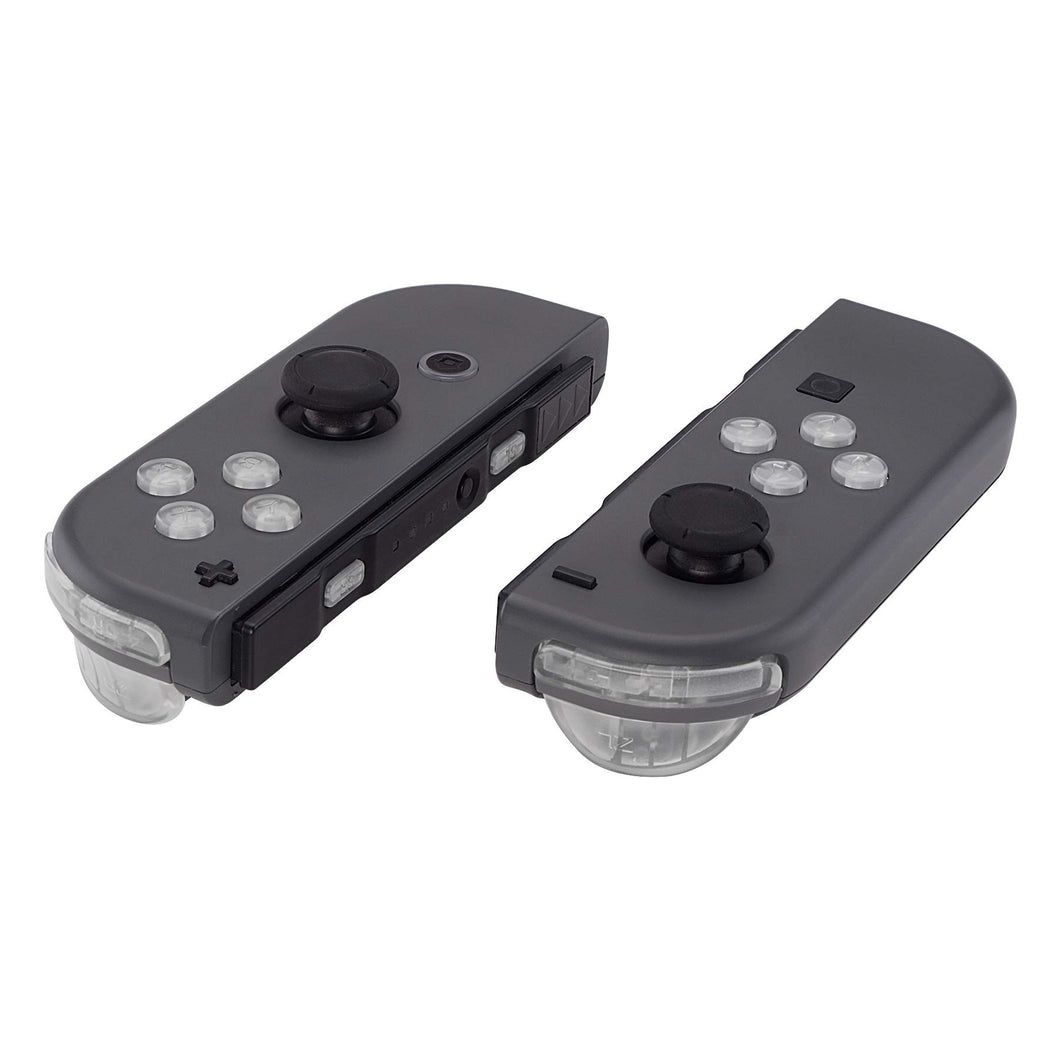 Custom Clear Transparent Replacement Button Kit for Nintendo Switch Joy-Con (JoyCon) Controllers