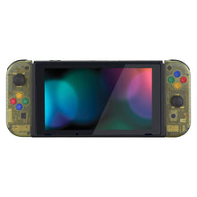 Load image into Gallery viewer, Custom Clear Yellow Replacement Shell Housing Case for Nintendo Switch Joy-Con (JoyCon) Controllers With Matching Battery Tray
