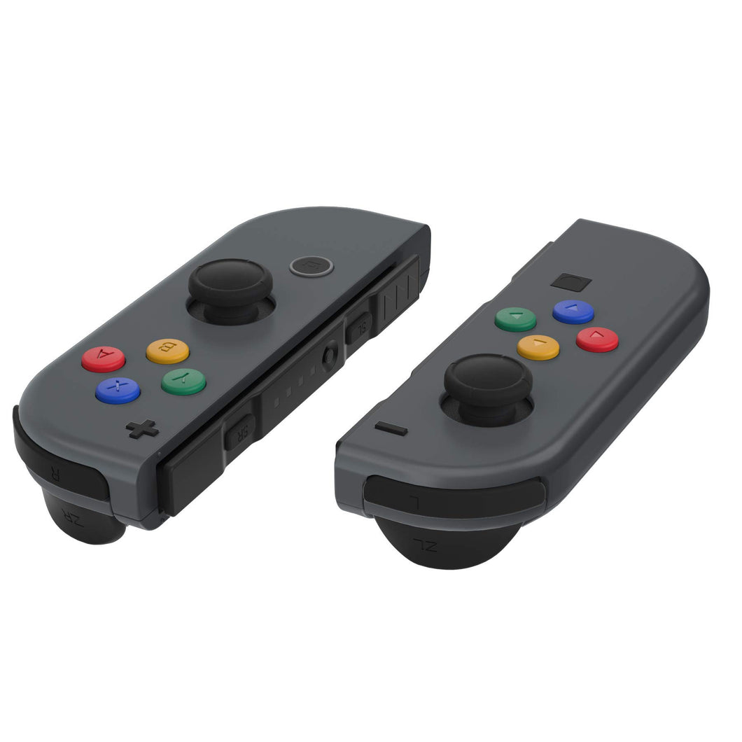 Custom Rainbow Retro Replacement Button Kit for Nintendo Switch Joy-Con/JoyCon Controller