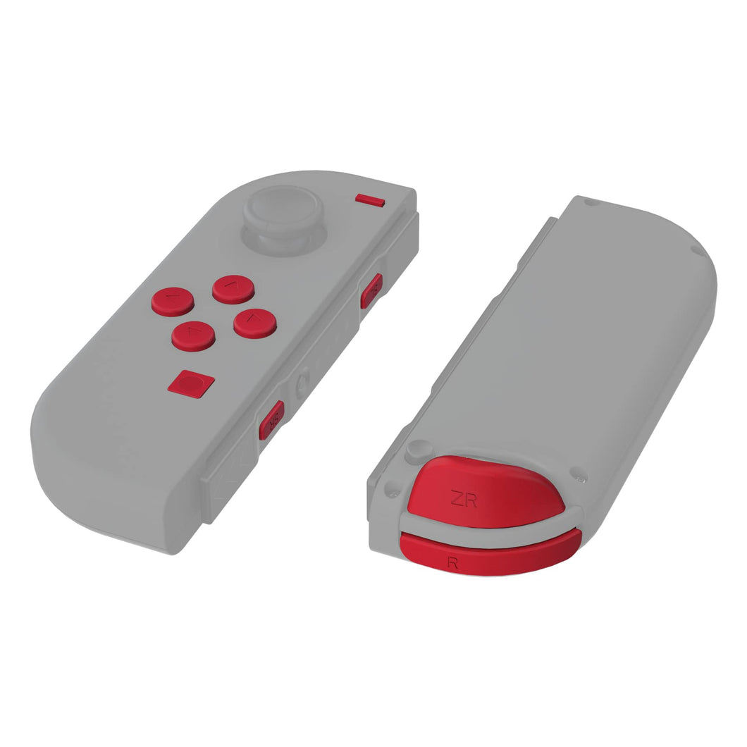 Custom Rose Red Solid Replacement Button Kit for Nintendo Switch Joy-Con (JoyCon) Controllers