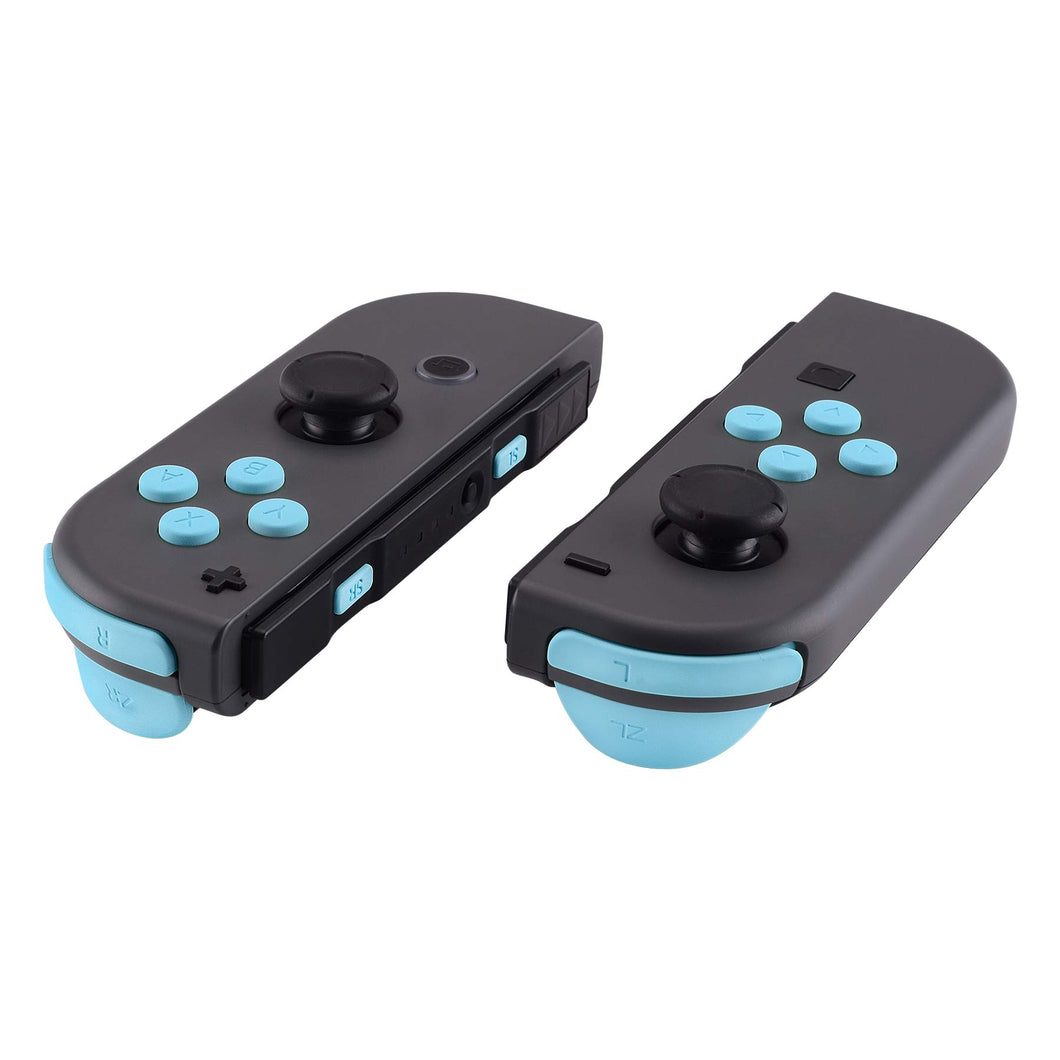 Custom Sky Blue Solid Replacement Button Kit for Nintendo Switch Joy-Con (JoyCon) Controllers