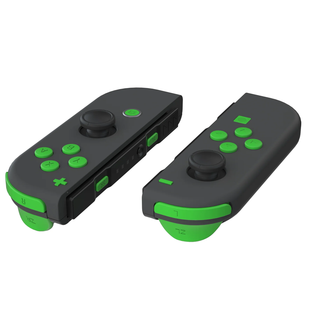 Custom Lime Green Solid Replacement Button Kit for Nintendo Switch Joy-Con (JoyCon) Controllers