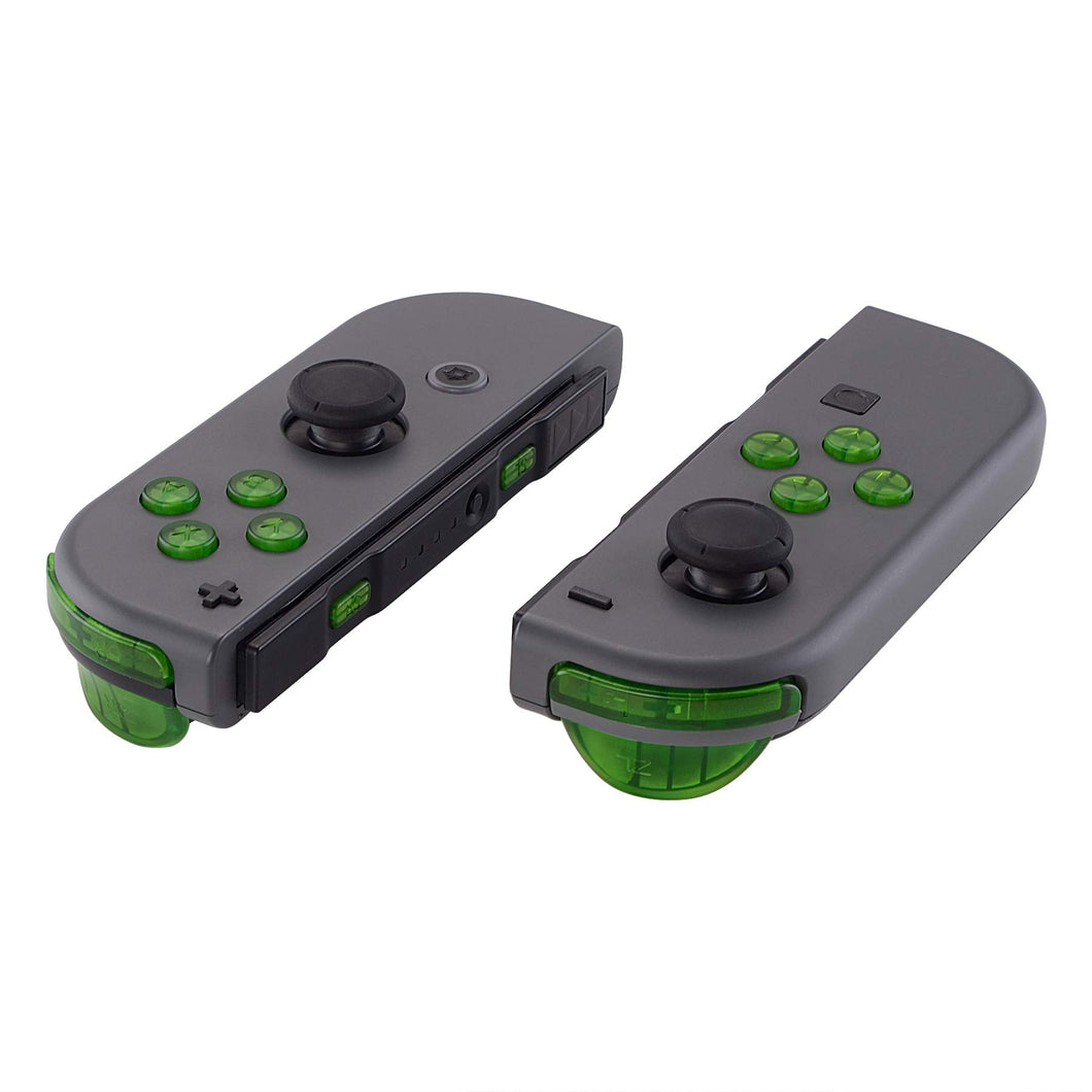 Custom Clear Green Replacement Button Kit for Nintendo Switch Joy-Con (JoyCon) Controllers