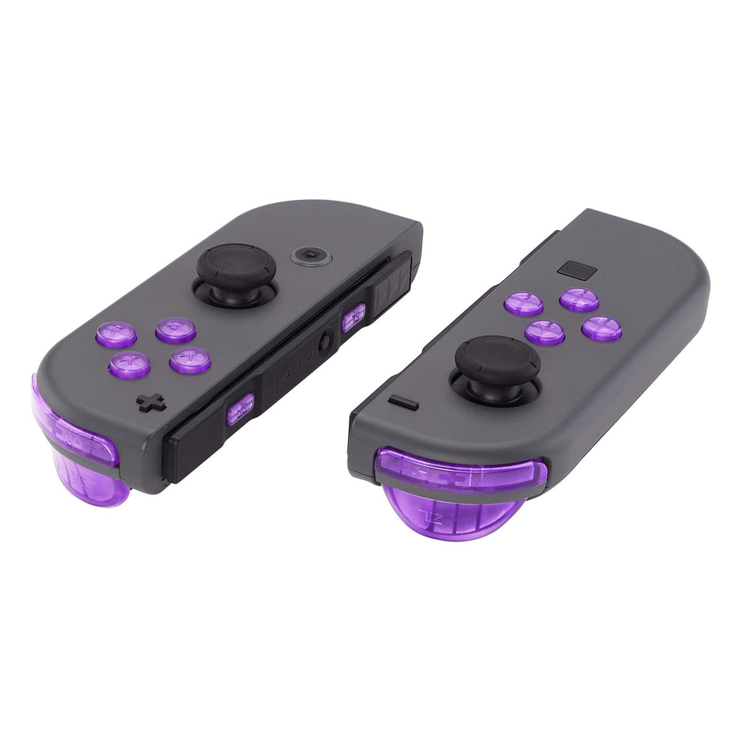 Custom Clear Purple Replacement Button Kit for Nintendo Switch Joy-Con (JoyCon) Controllers