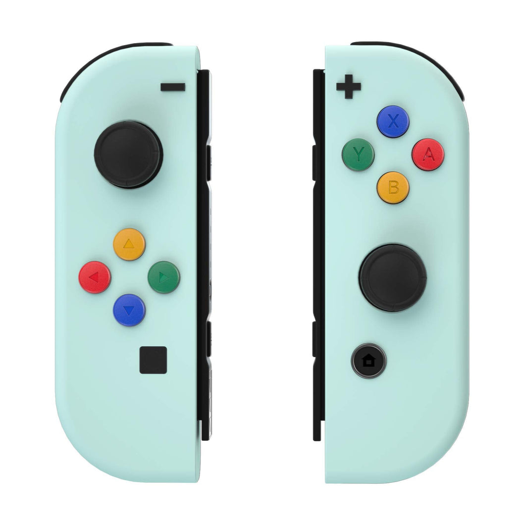 Custom Light Cyan Solid Replacement Shell Housing Case for Nintendo Switch Joy-Con (JoyCon) Controllers With Matching Battery Tray